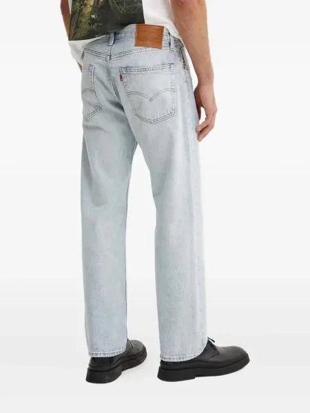 Blugi drepți Levi's® zdrențuiți negru