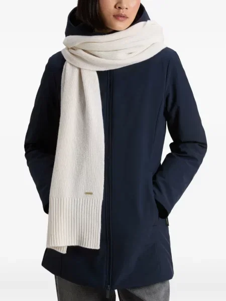 Fular Woolrich din cașmir alb