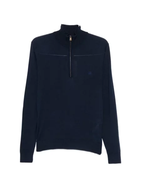Pulover Etro cu broderie albastru