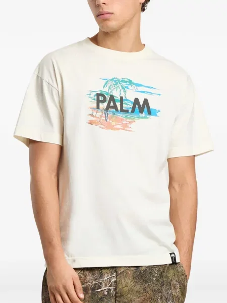 Tricou Palm Angels cu imagine alb