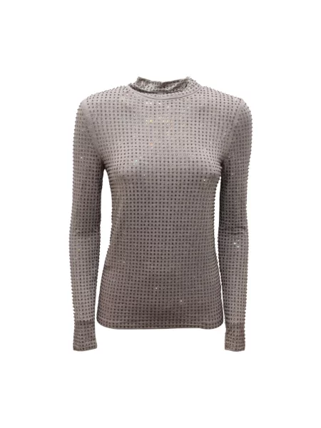 Sweter Pinko z dżerseju szary