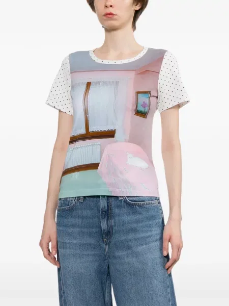 Tricou Ashley Williams cu buline cu imagine alb
