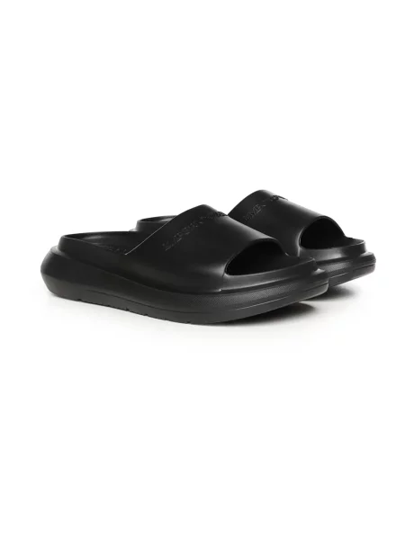Emporio Armani Obuwie Mężczyzna 45 EU Klapki Monobloc z Logo czarny
