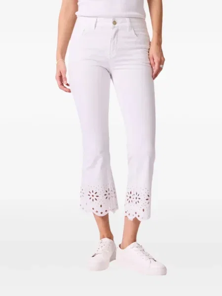 Blugi evazați Mac Jeans evazate alb