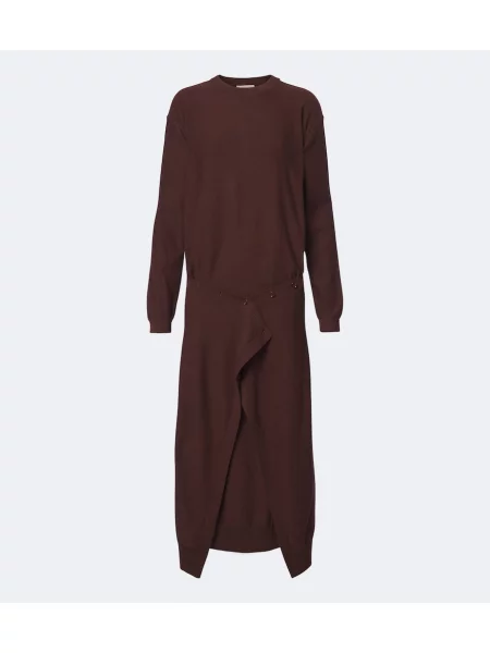 Rochie midi Lemaire de lână maro