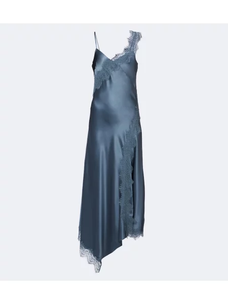 Rochie midi Veronica Beard de mătase albastru