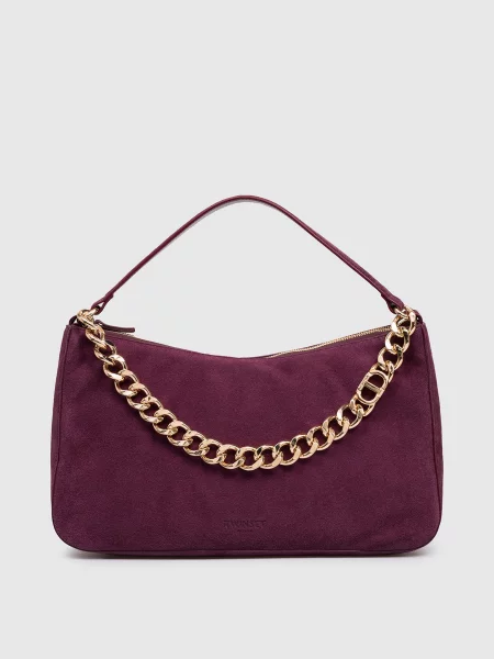 Замшева сумка-хобо Liliane Twinset фіолетова