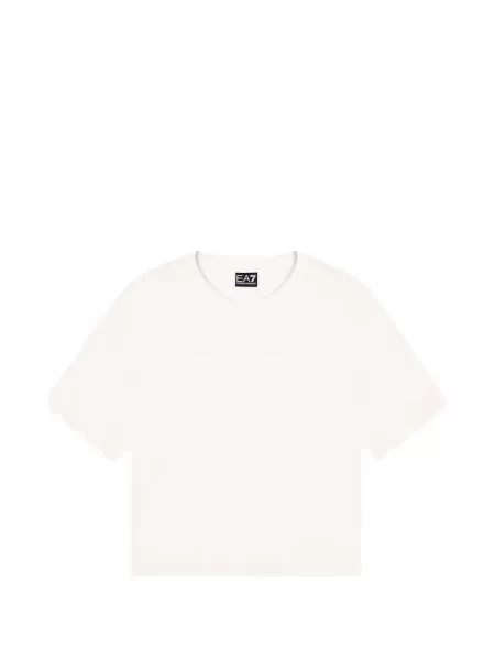 Tricou Ea7 Emporio Armani cu decolteu rotund alb