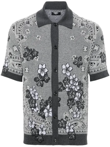 Cămașă Amiri cu model floral tricotate gri