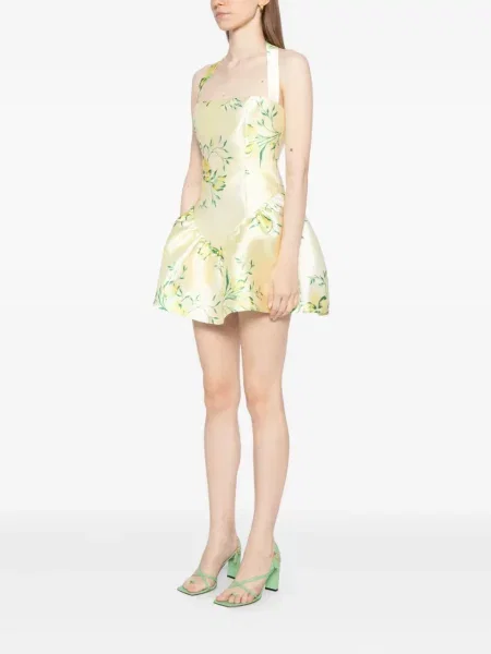 Mała mały sukienka mini De La Vali garniturowa żółta