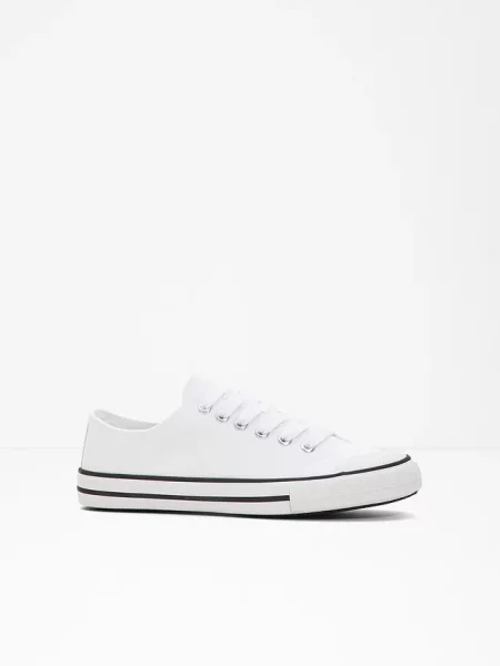 Sneakersy z bawełnianej kanwy białe