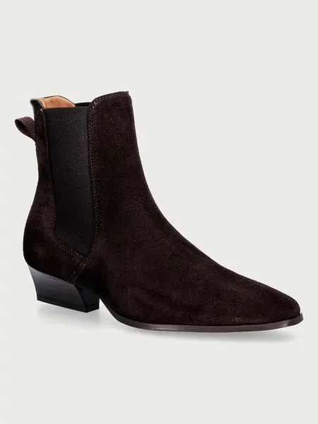 Gant botine pentru femei din piele întoarsă Bassotte maro
