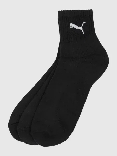 Skarpety z detalem z logo w zestawie 3 szt. model ‘SHORT CREW’ Puma czarne