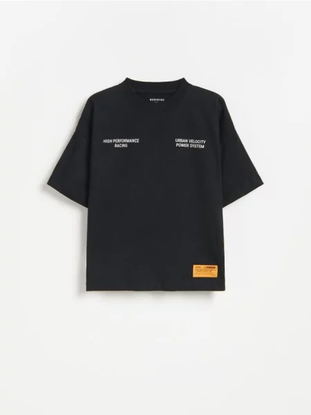 Reserved Tricou cu adaos de negru