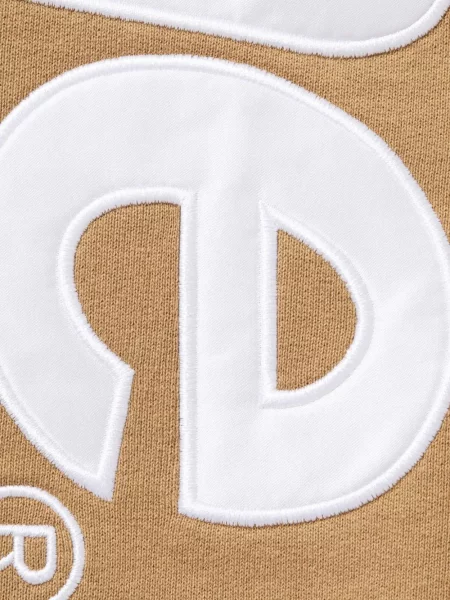 Džemperis su gobtuvu Supreme satininis su aplikacija ruda