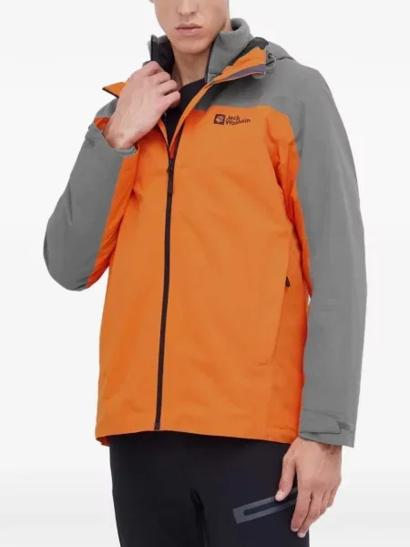 Geacă Jack Wolfskin cu glugă portocaliu