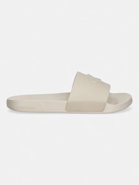 Calvin Klein natikači ESS SLIDE TPU bež