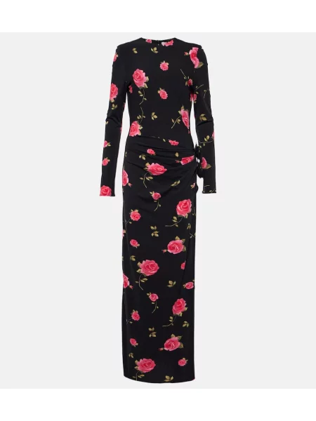 Rochie maxi Magda Butrym cu model floral de costum negru