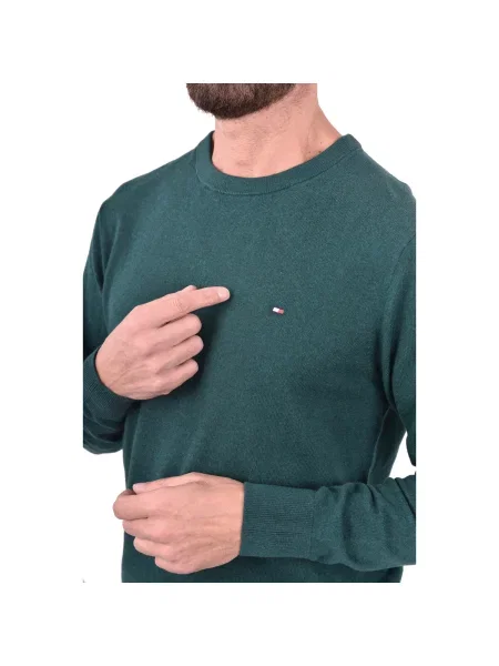 Pulover Tommy Hilfiger din cașmir verde