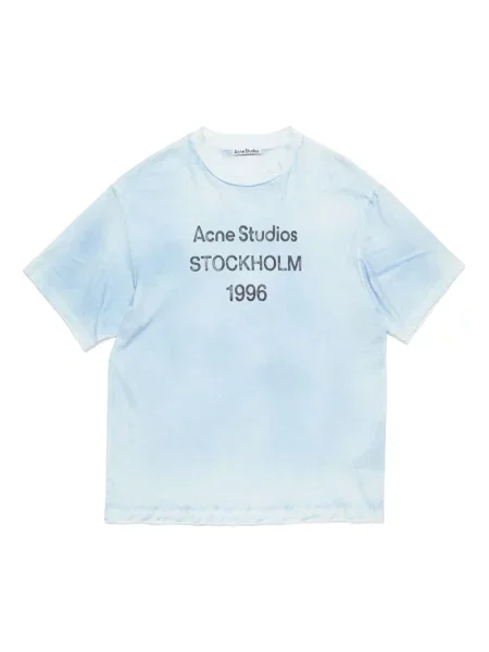 Koszulka Acne Studios z logo niebieska