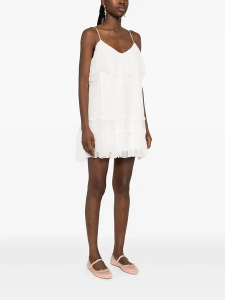 Rochie mini Nissa din dantelă de costum alb