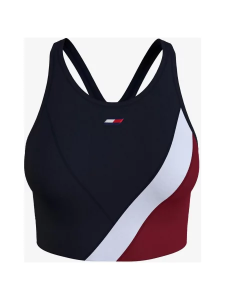 Biustonosz Tommy Hilfiger Mid Intensity Colorblock w kolorze czarno-białym bordowym XS czarny