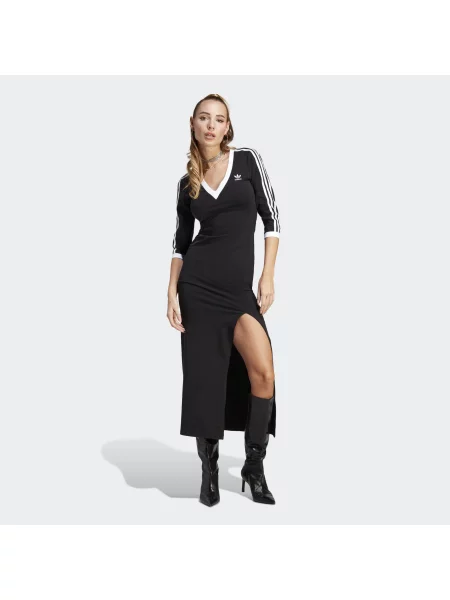 Adidas Originals rochie negru maxi mulata alb