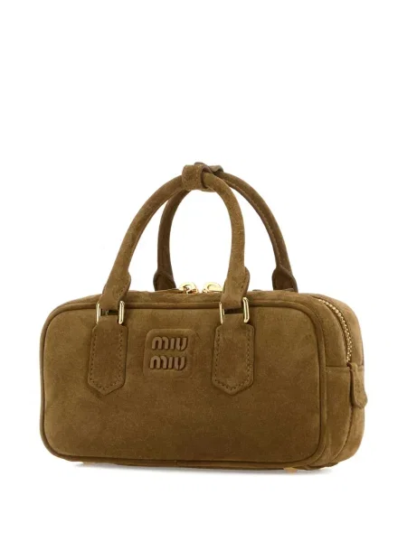 Geantă Miu Miu din piele de căprioară verde