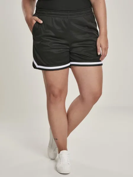 Pantaloni Urban Classics cu dungi plasă negru