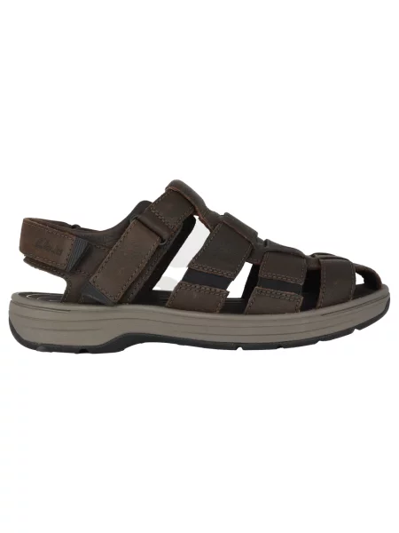 Sandały Clarks skórzane brązowe