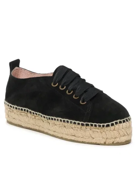 Manebi Espadrile Lace-Up Espadrilles K E0 negru