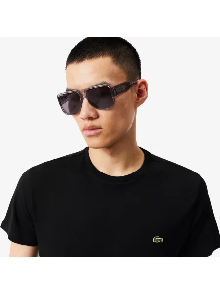 Lacoste T-Shirt Z Okrągłym Dekoltem Z Dżerseju Z Bawełny Pima czarna