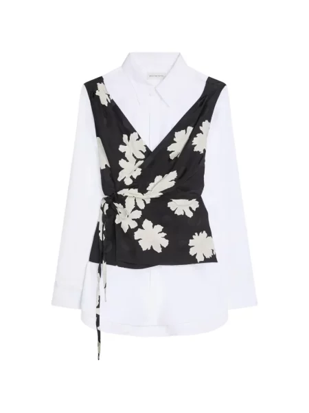 Риза Dries Van Noten на цветя бяло