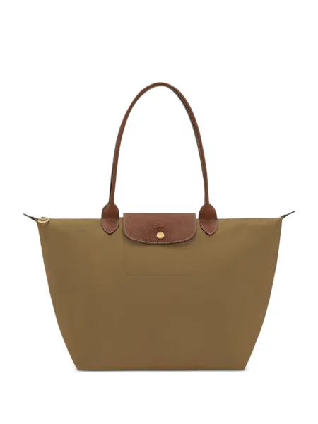 Geantă shopper Longchamp din piele verde
