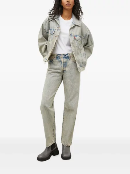 Карирани дънки straight leg Levi's® с шипове кафяво