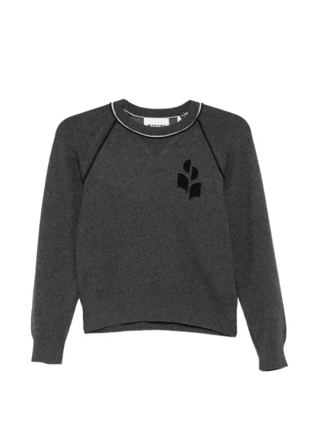 Pulover Marant Etoile cu broderie gri