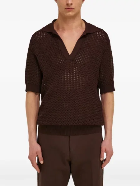 Πλεκτό μικρός polo Ferragamo καφέ