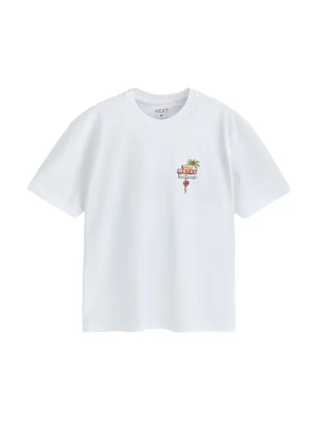 Next Tricou verde jad / magenta / roz pal alb