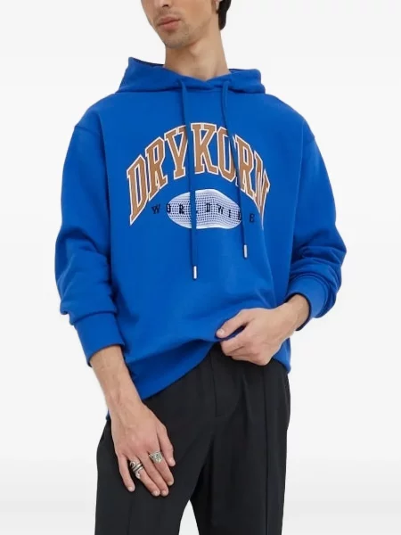 Mikina s kapucí Drykorn s potiskem modrá