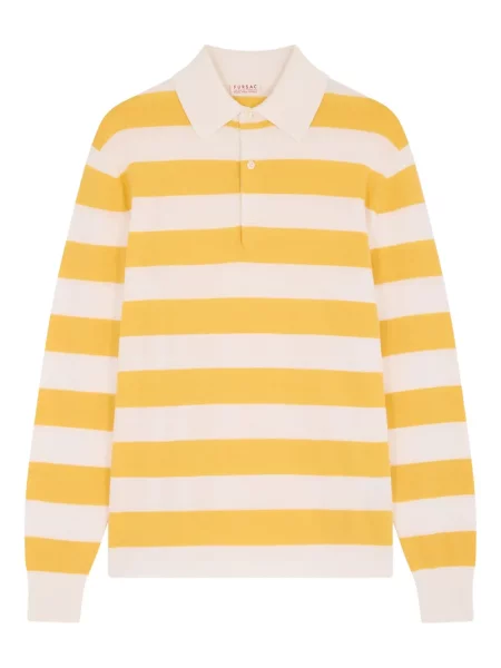Tricou polo Fursac cu dungi galben
