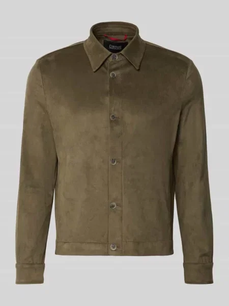 Kurtka koszulowa o kroju regular fit z kołnierzykiem typu kent model TOTO' Cinque khaki