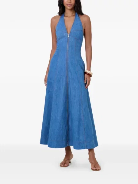 Rochie Nicholas cu gât halter albastru