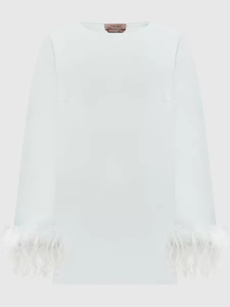 Блуза з пір'ям страуса Twinset зелена