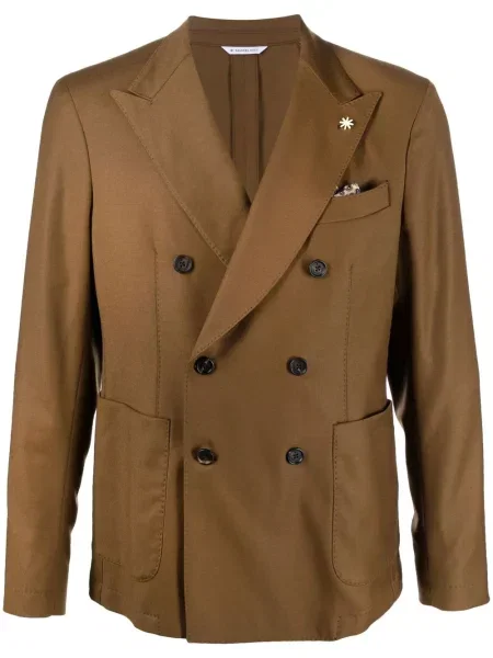 Sacou Manuel Ritz de lână cu două rânduri de nasturi maro