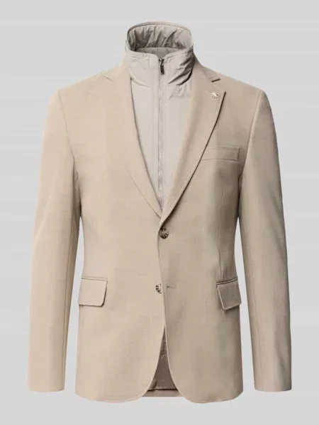 Marynarka o kroju slim fit z dodatkiem Manuel Ritz beżowa