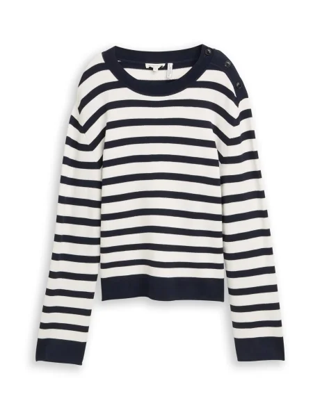 TOM TAILOR Pulover negru alb