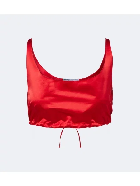 Top Prada de mătase roșu