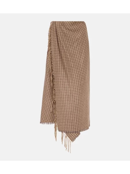 Вълнена пола Balenciaga кафяво