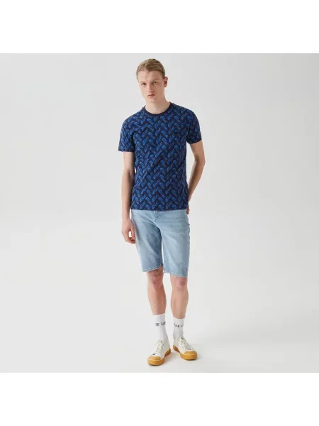 Футболка Lacoste с круглым вырезом синяя