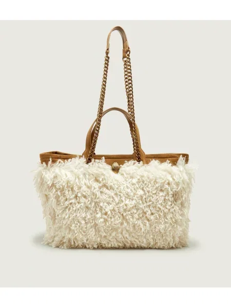 Kurt Geiger Geantă shopper Hoxton | zamsz | shearling alb